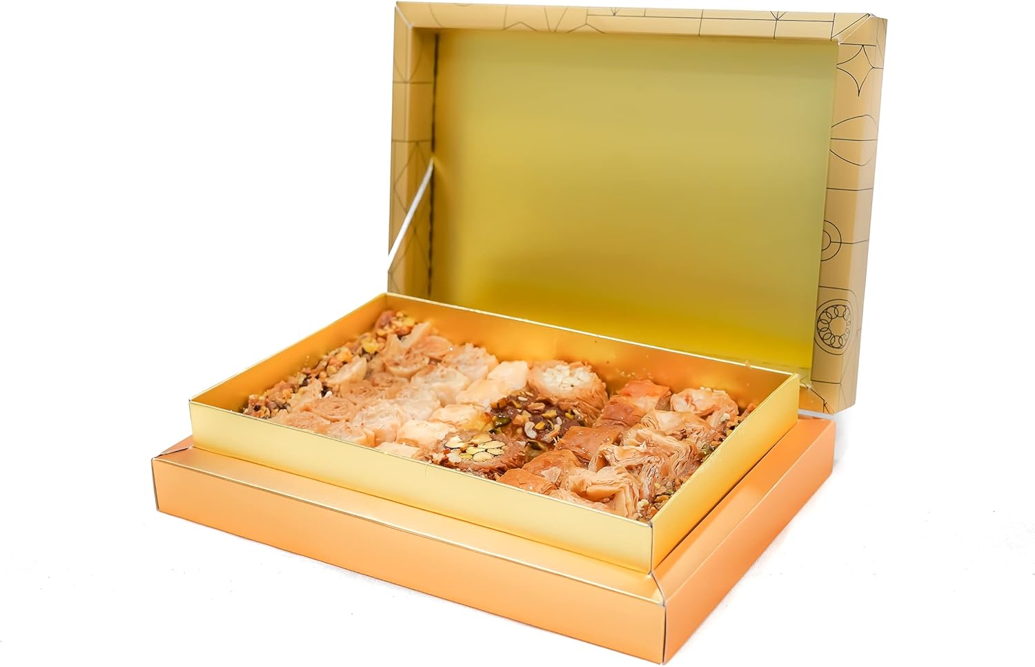 Sweetland London 850g Bitesize Baklava Selection | Gold Gift box | Handmade Traditional Lebanese Baklava | Ramadan, Mother's Day, Easter, Eid & Birthday | Fresh Handmade Small Bite Desert | UK Made
