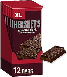 HERSHEY'S SPECIAL DARK Mildly Sweet Chocolate XL, Candy Bars, 4.25 oz (12 Count, 16 Pieces)