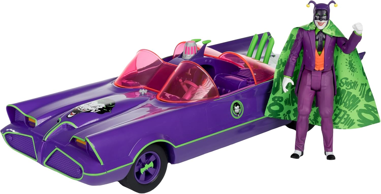 McFarlane Toys - DC Retro Batmobile & The Joker (Batman 66') 2pk, Gold Label, Amazon Exclusive