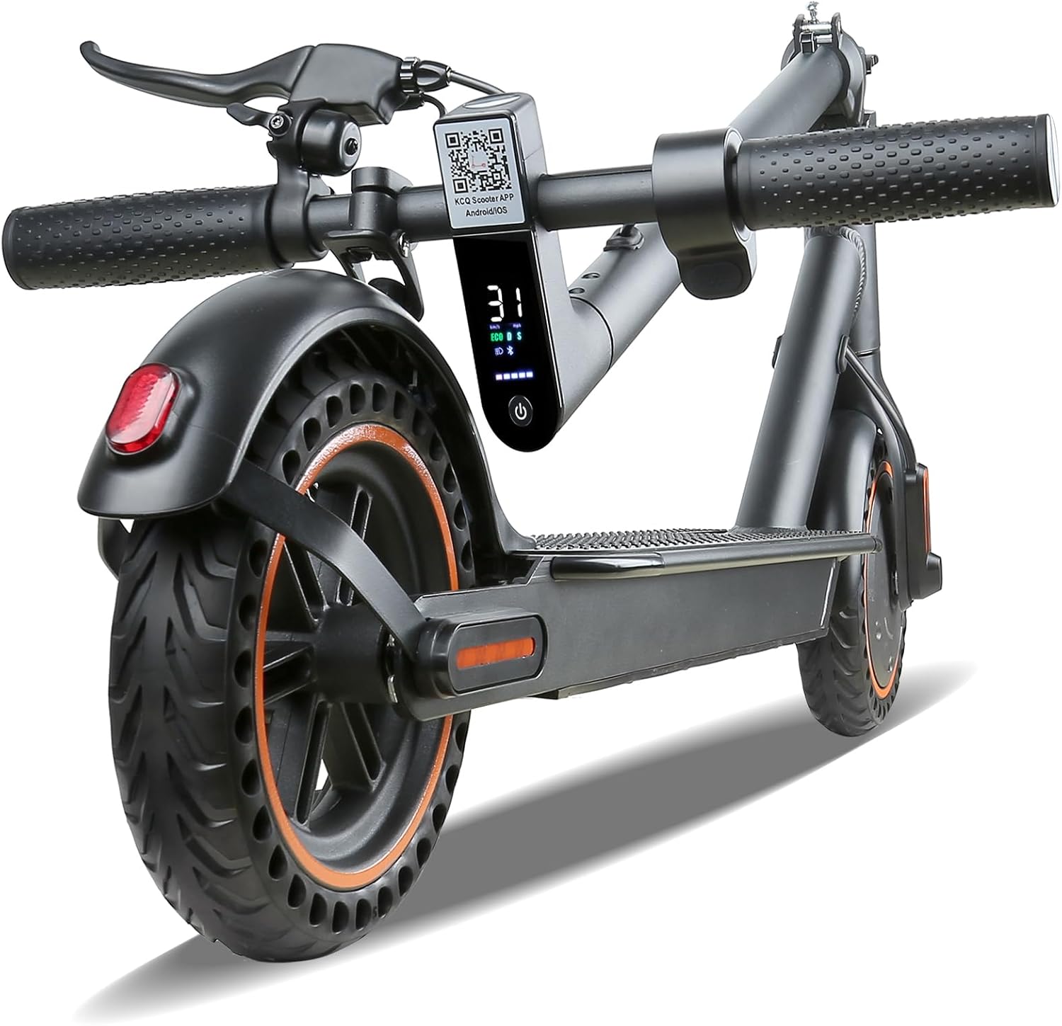 Electric Scooter, 500W Motor, Up to 17-20MPH &19-21 Miles, Commuter Escooter, Foldable E-Scooter for Adults with APP and Dual Braking System Escooter（Orange/Grizzly/Black）