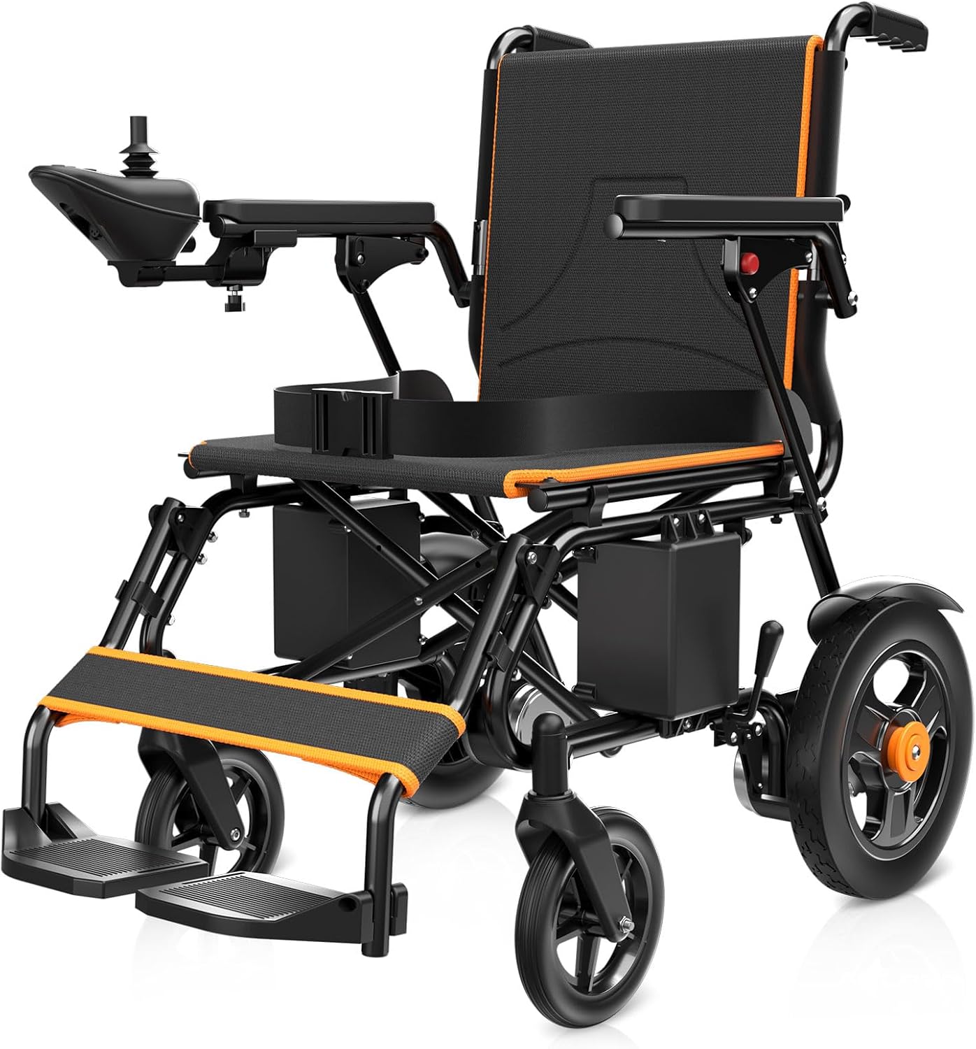 POWET Electric Wheelchairs for Adults, Foldable Lightweight Power Wheelchair, 500W Dual Motors, 15 Miles Longer Range, All Terrain Portable Motorized Wheelchair for Seniors Support 350 lbs
