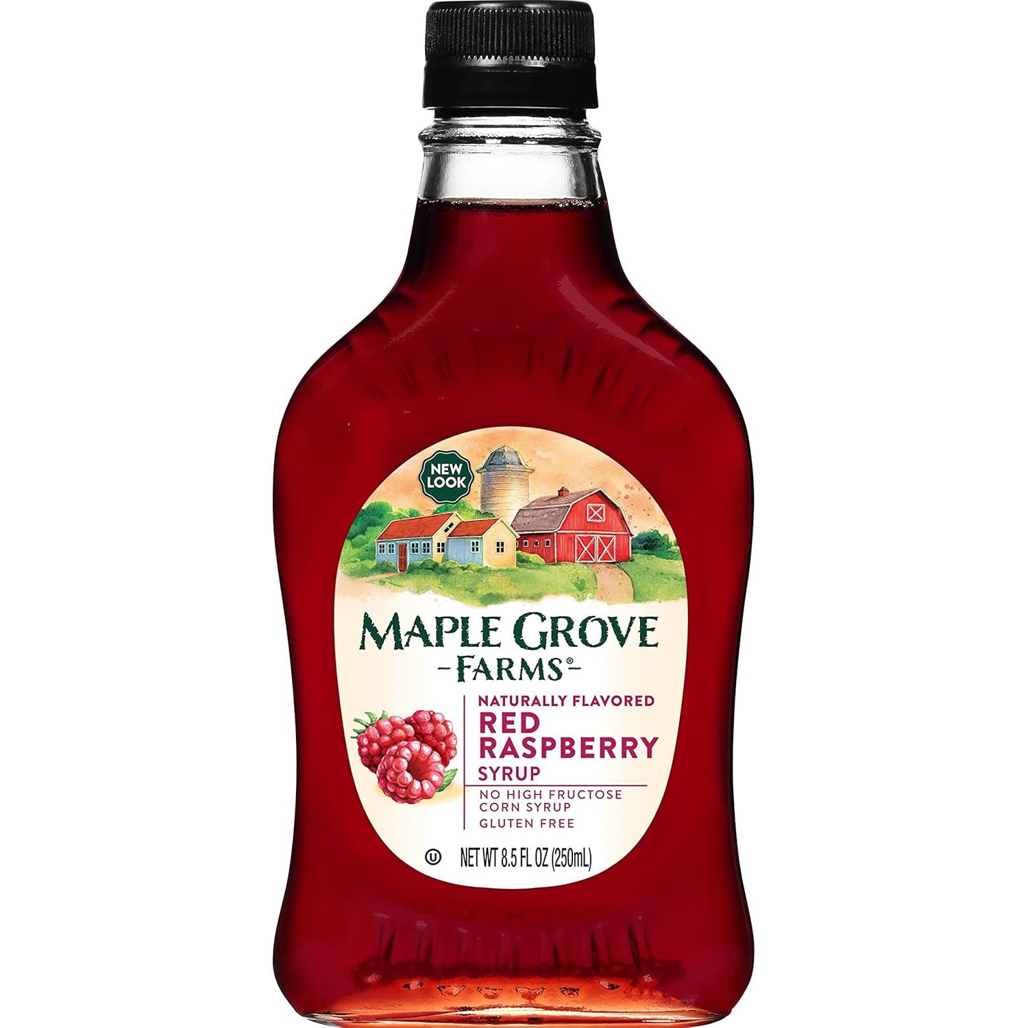 Maple Grove Farms Flavored Syrups, Raspberry, 8.5 Ounce
