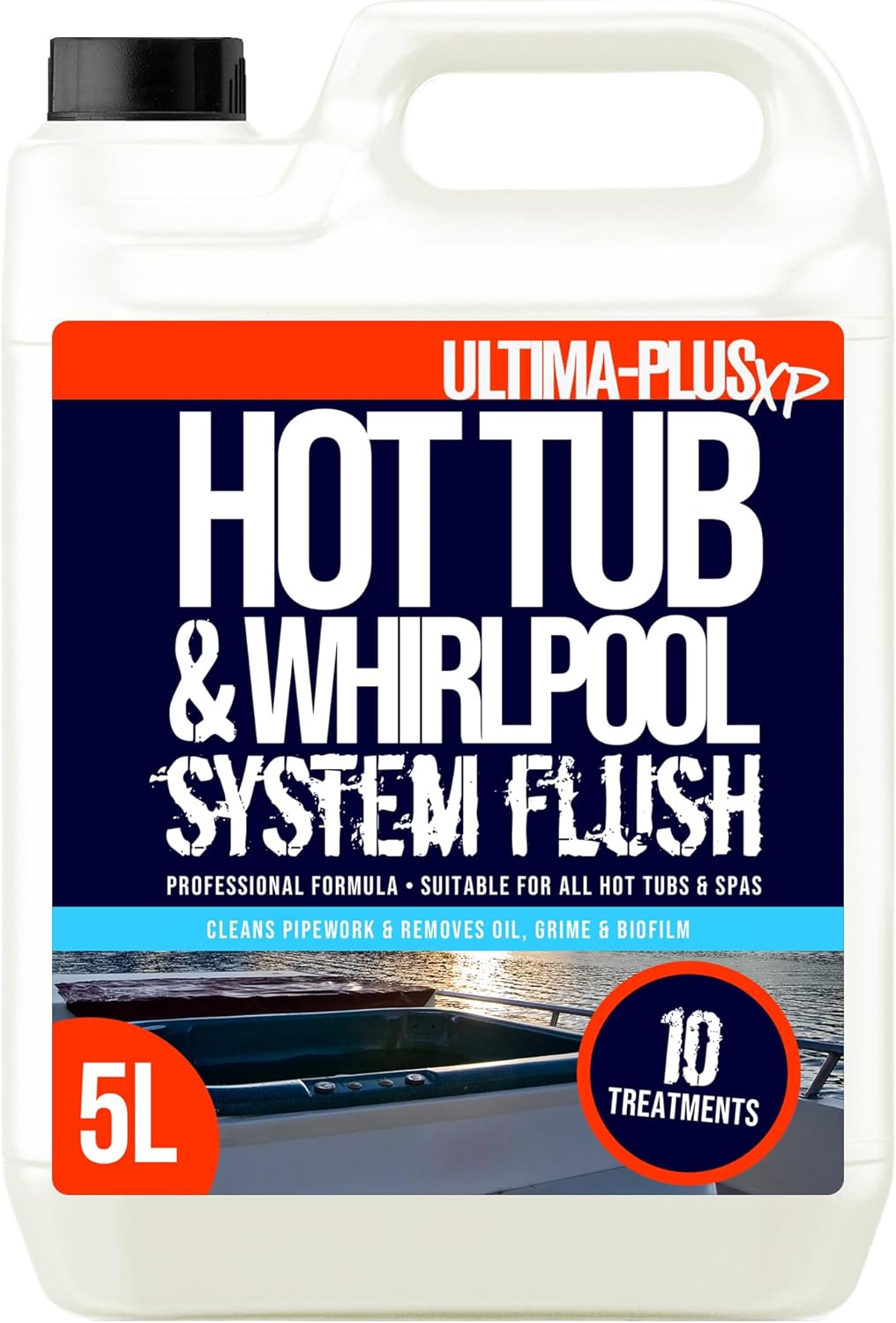 ULTIMA-PLUS XP Hot Tub and Whirlpool System Flush - Deeply Cleans to Remove Dirt & Grime From Pipework - Easy to Use Formula (5 Litres)