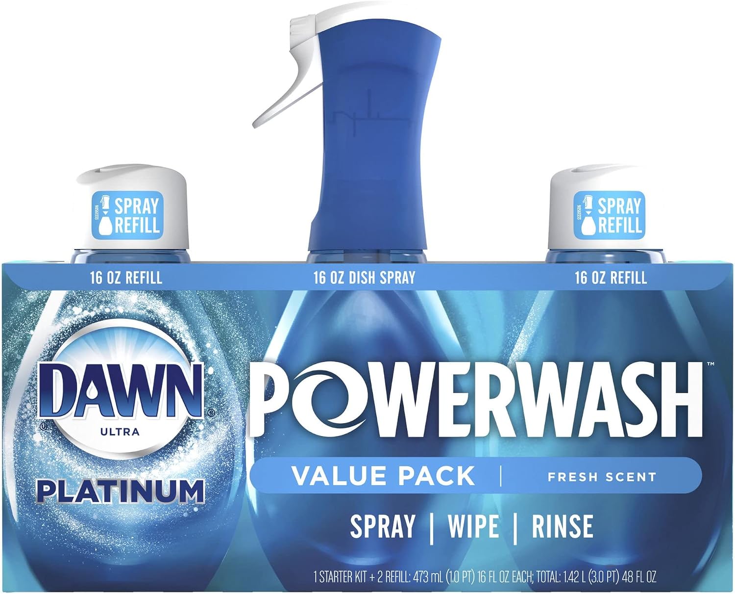 Dawn Platinum Powerwash Dish Spray Soap, Fresh Scent Refill- 16oz