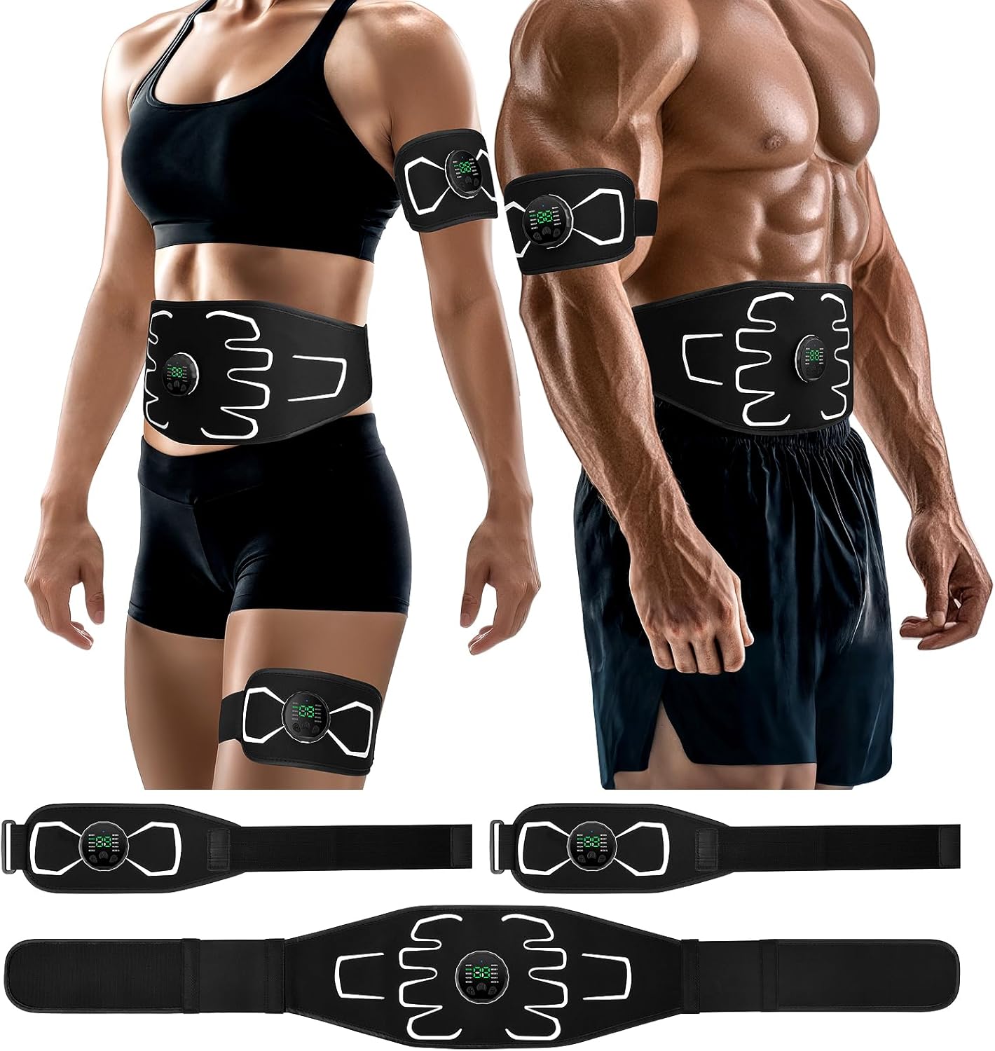 Electronic Muscle Stimulator - Portable Powered Ab Stimulator Muscle Toner for Muscle Conditioning,EMS Ab Machine,Fitness Strength Training Workout Equipment for Men and Women