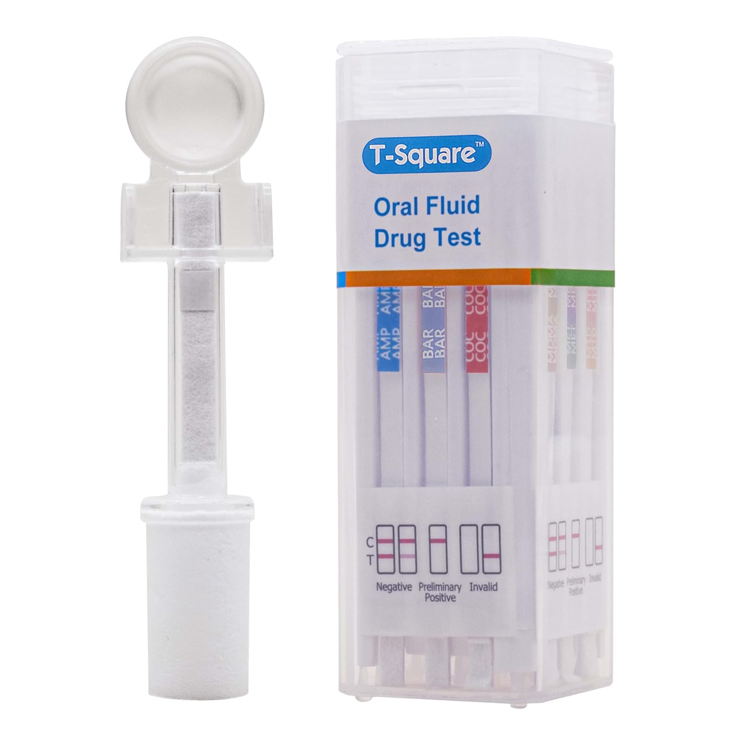 Prime Screen [10 Pack] 10 Panel Saliva Oral Fluid Test Kit, E&I Exempt for Workplace and Insurance Use AMP, BAR, COC, MDMA, MET (Meth), MTD, OPI, OXY, PCP, THC- QODOA-10106