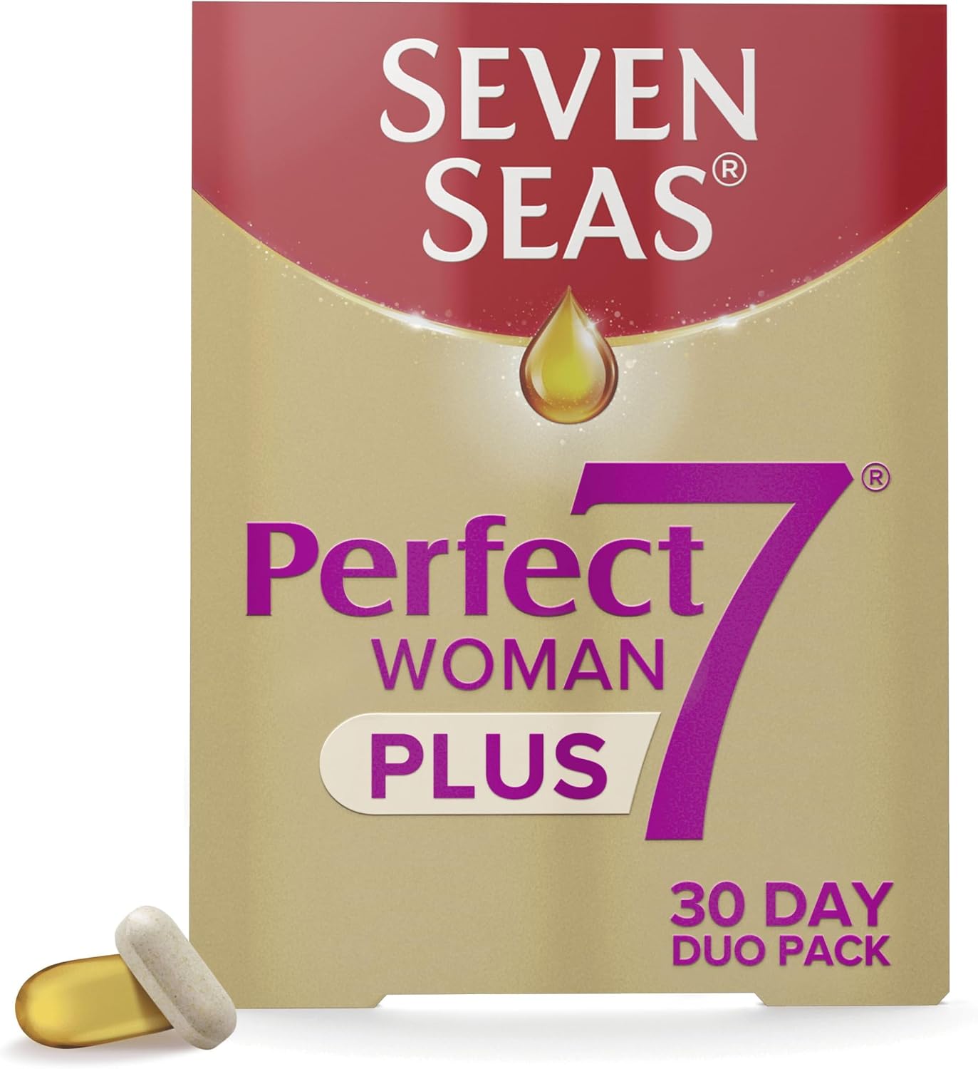 Seven Seas Perfect7 Woman Plus, Multivitamin For Women With Omega-3, Vitamin D And Zinc For Women’s Health Support 1-7, 30 Tablets plus 30 Capsules, 1 Month Supply