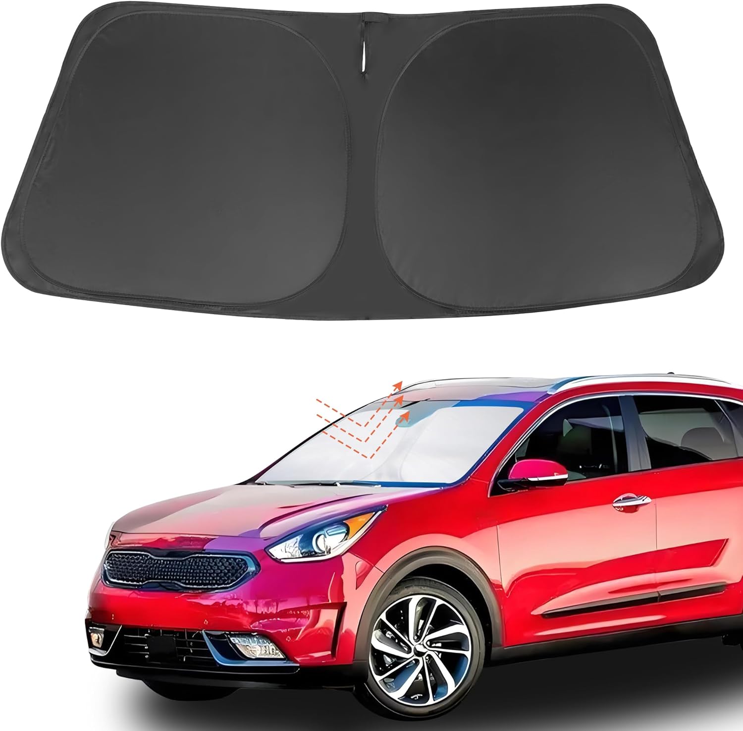 YYCKE Windshield Sun Shade Accessories Compatible with 2017-2022 NIRO for Kia Foldable Sunshade Sun Visor Blocks UV