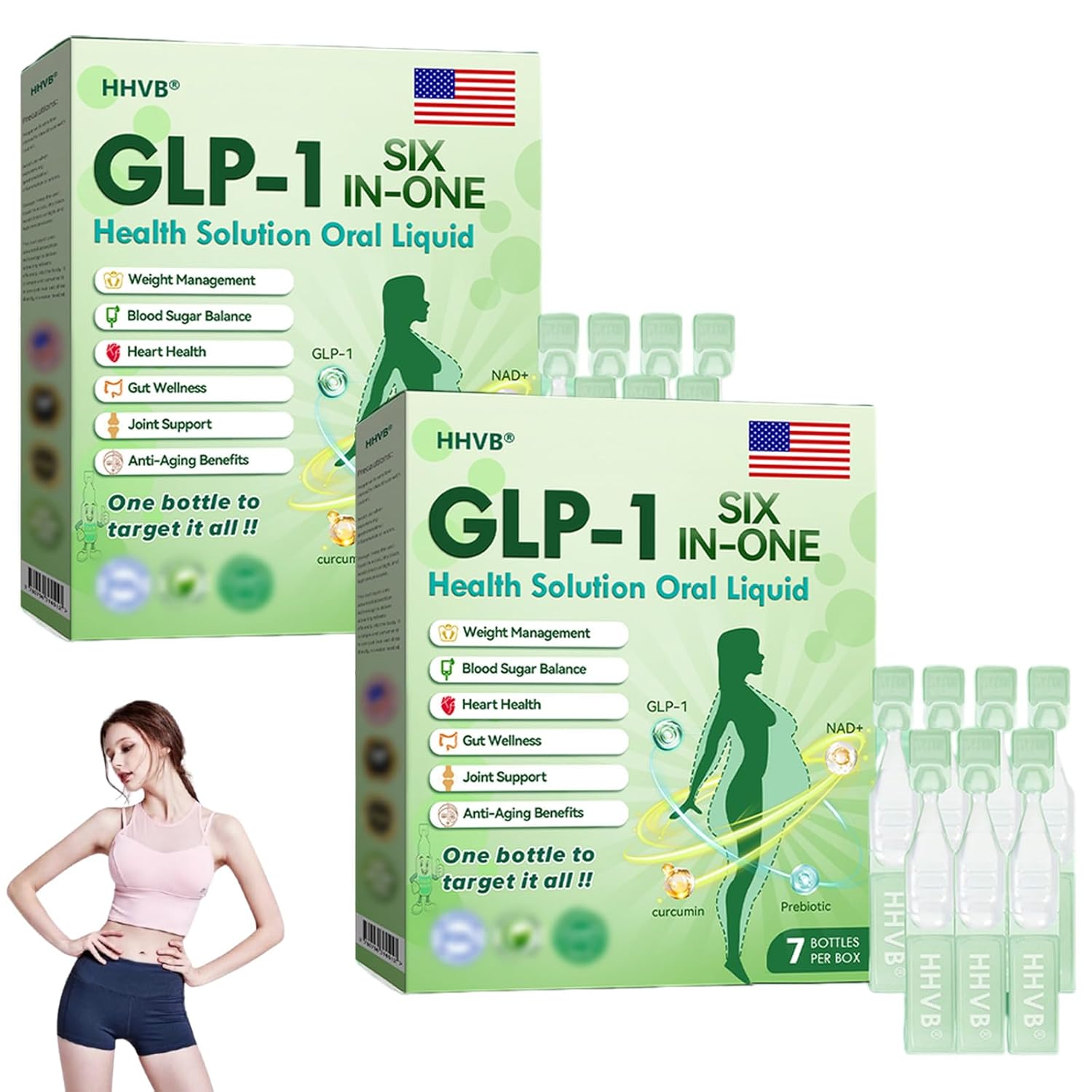 GLP-1 SIX-IN-ONE Solution Oral Liquid, 2025 New GLP-1 Oral Solution, Natural GLP-1 Supplement Drops for Women and Men (2)
