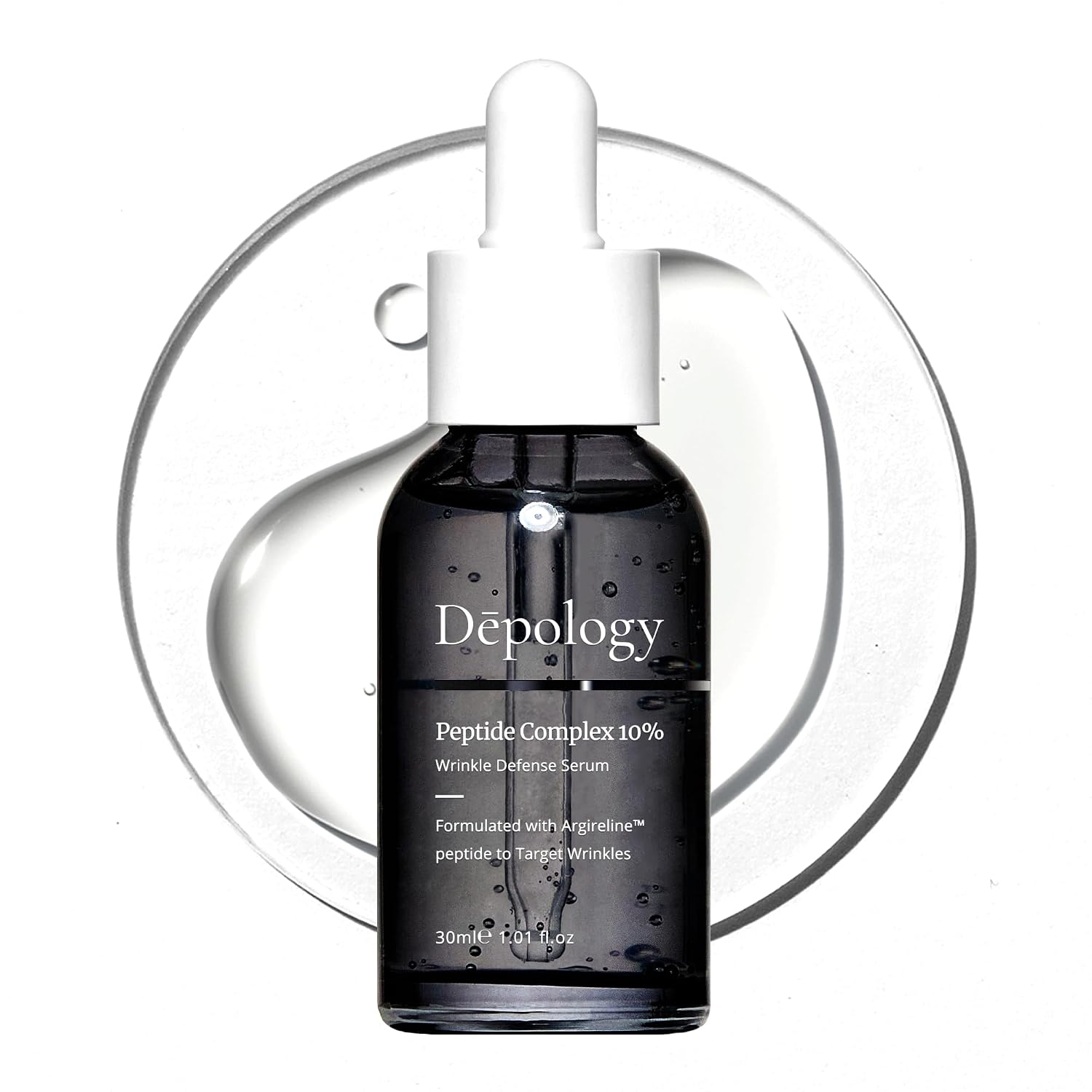 Depology Peptide Complex 10% Wrinkle Defense | Argireline™ Peptide Serum | Hydrating Face Serum Targets Dynamic Wrinkles | Vitamin C & Hyaluronic Acid Serum 1.01 fl oz