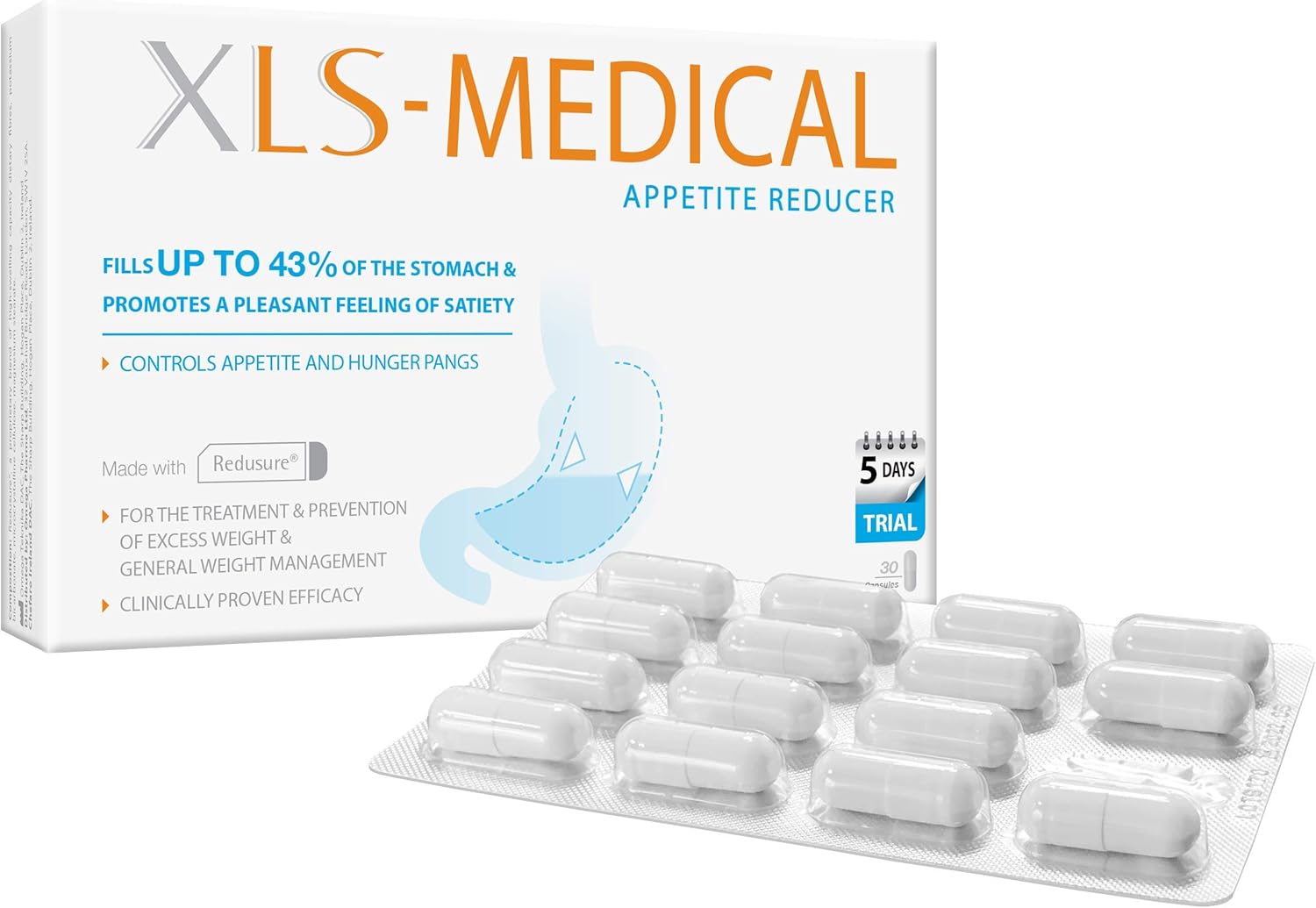 XLS Medical Appetite Reducer, Hunger Control for a More Efficient Weight Loss, 5 Days Treatment, 30 Count (Pack of 1)