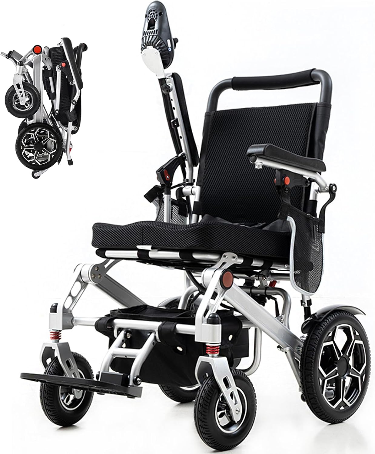 [2026 Upgrade] Electric Wheelchairs for Adults Foldable,Lightweight Motorized Wheelchairs for Seniors,Support 330 Lbs,15 Miles,Power Wheelchair for All-Terrain,500W Motor Wheelchair,Airline Approved