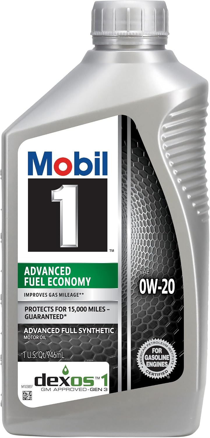 Mobil 1 Advanced Fuel Economy Full Synthetic Motor Oil 0W-20, 1 QT (6 Pack)
