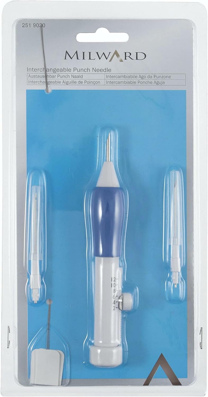 Milward 2519030 Interchangeable Punch Needle: 12 Loop Size: 1.3mm, 1.6mm and 2.2mm, Assorted, Asst