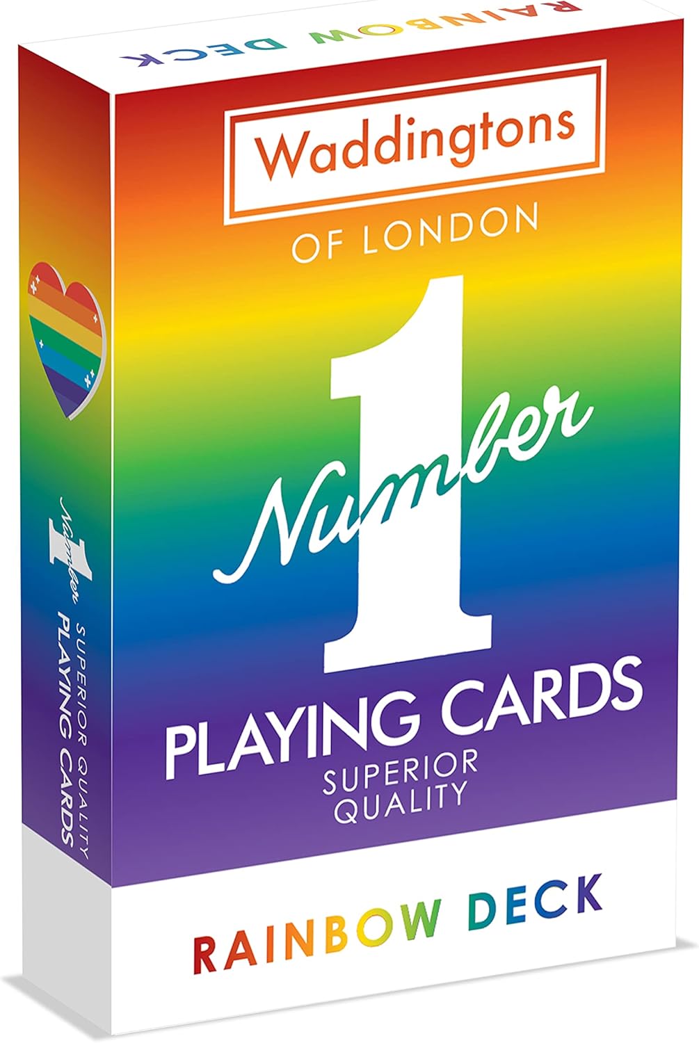 Waddingtons Number 1 Rainbow Playing Card Game, brighten your favourite games including Snap and Poker with this deck, perfect travel companion, gift and toy for boys, girls and adults Aged 6 plus