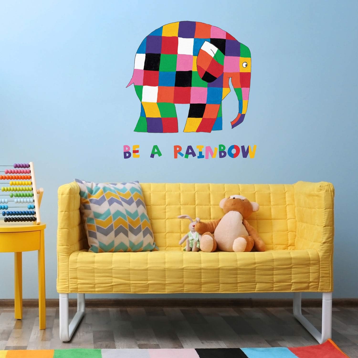 Stickerscape Elmer Be a Rainbow Wall Sticker | Perfect for A Childs Bedroom, Playroom Or Nursery | Easy to Apply | Official Elmer The Patchwork Elephant Collection (Large)