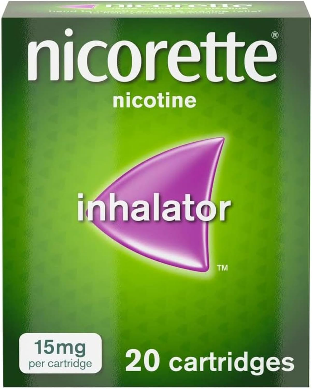 Nicorette 15mg Inhalator Nicotine 20 Cartridges (Stop Smoking Aid)