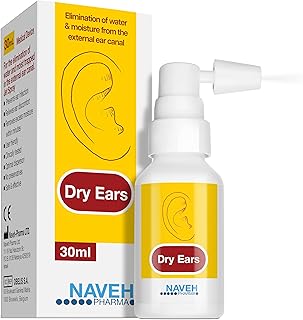 NAVEH PHARMA Dry Ears -Swimmers Ear Drops Spray - Ear Drying Drops for Swimmers Adults and Kids/Remove Water Trapped in Ears and Hearing Loss (1 Fl Oz)