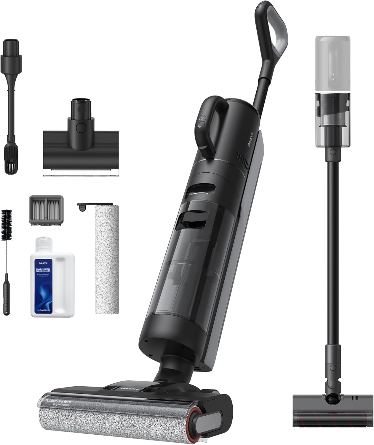 dreame H12 Dual Wet and Dry Vacuum Cleaner, 16000Pa Suction, 4-in-1 Cordless Floor Cleaner and Mop for Multi-Surface, One-Step Self Cleaning with 55°C Hot Air Drying, Edge-to-Edge Cleaning