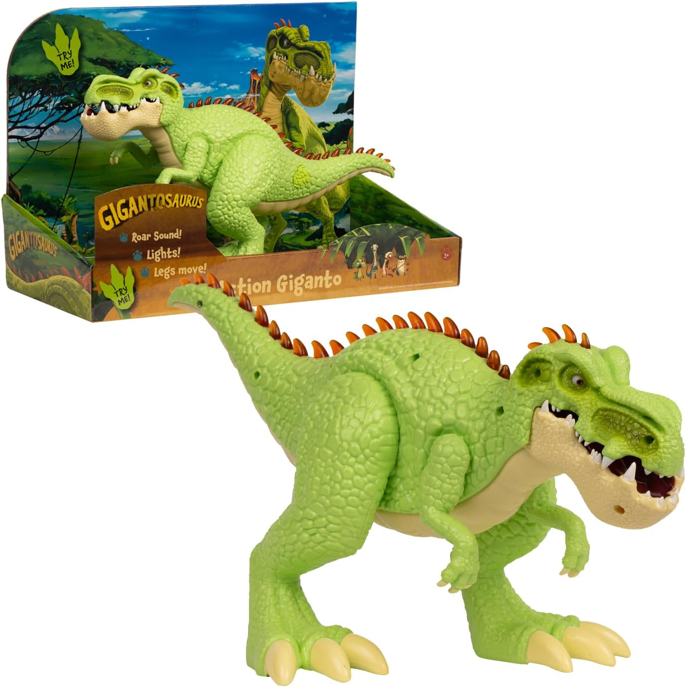 Gigantosaurus 14 Inch Dinosaur Action Figure Toy, Giganto, Accurate Representation of Character from Hit TV Series, with Realistic Stomping Action and Roaring Sounds that Mimic Real Dinosaur.