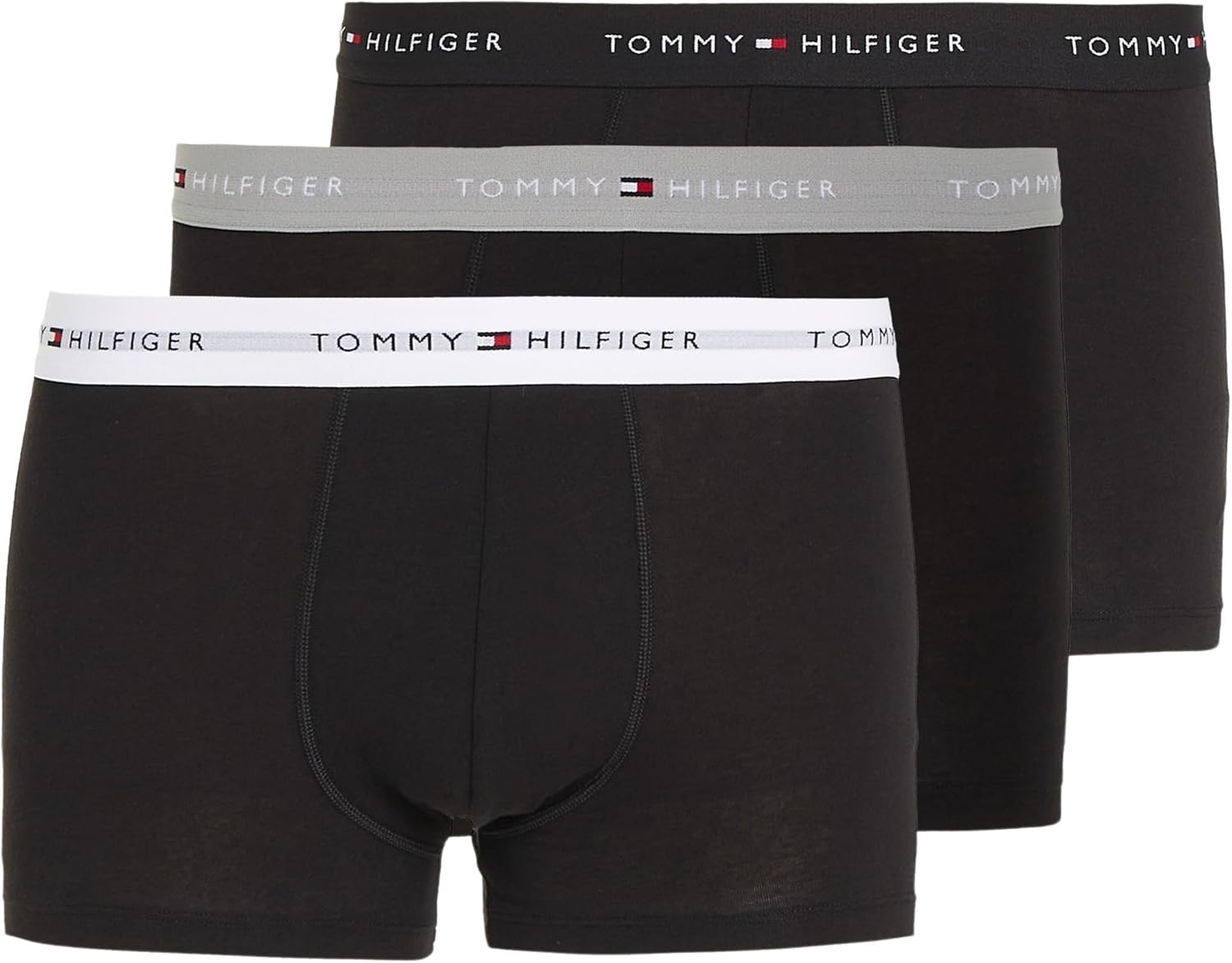 Tommy Hilfiger Men’s 3 Pack Trunks with Logo Waistband