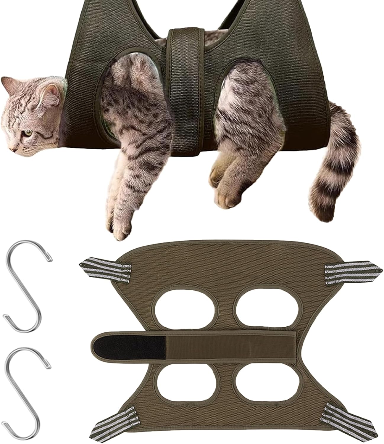 QhgPnt Cat Dog Grooming Hammock, Dog Grooming Harness, Cat Grooming Kit, Pet Nail Trimming Harness, for Small Pets Nail Clipping,Bathing,Claw Care,Ear Cleaning Care