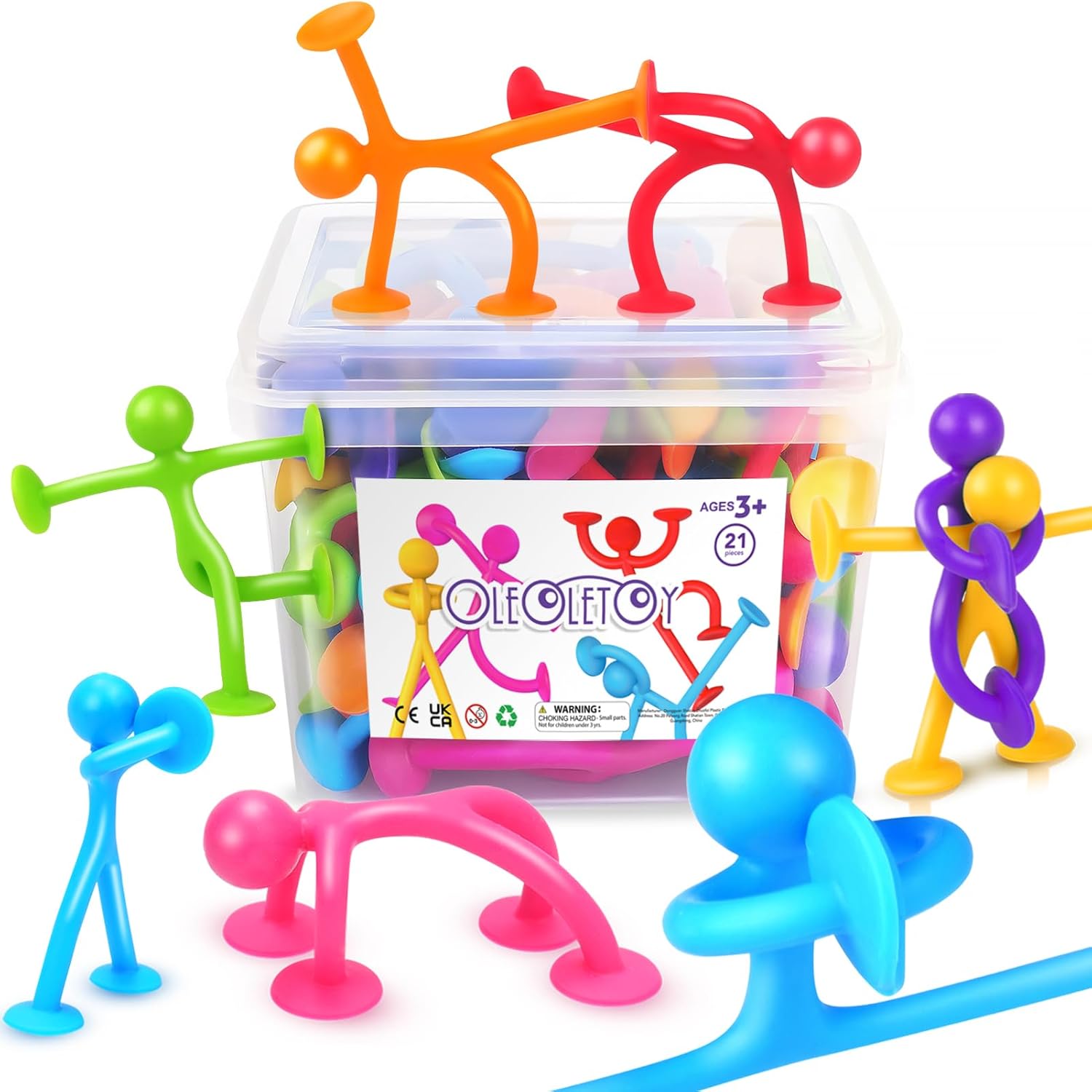 OleOletOy Suction Fidget Toys for Kids: Stress Release Sensory Toys for Autism ADHD Students Classroom Party Easter Entertainment (21 Pack)