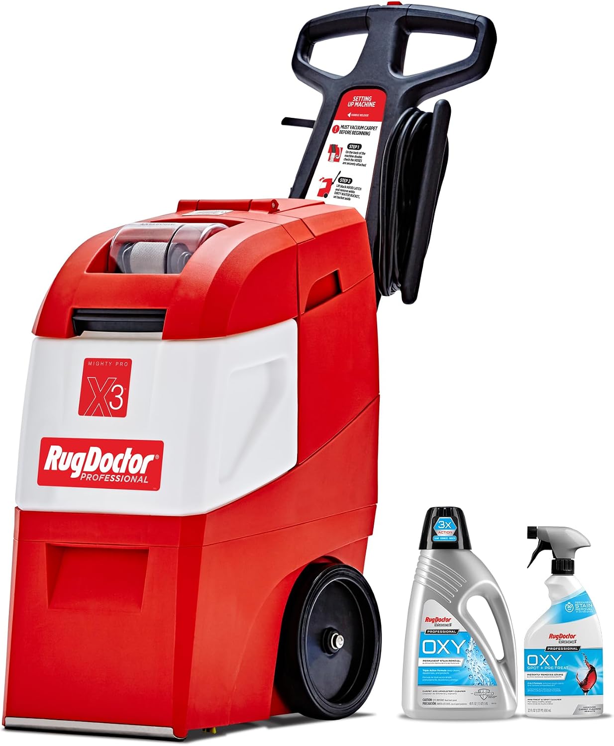 Rug Doctor Mighty Pro X3 Commercial Carpet Cleaner with Oxy Cleaner Bundle