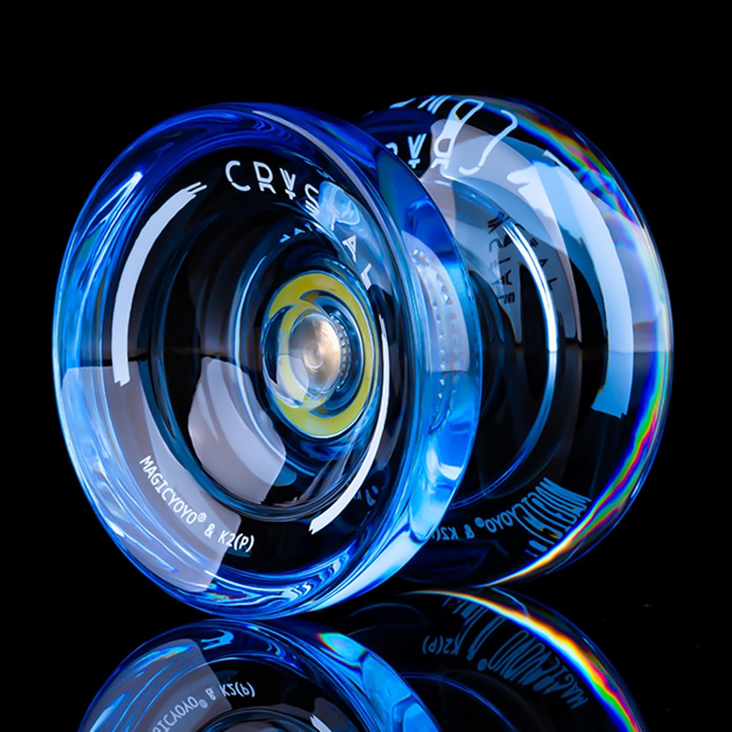 MAGICYOYO K2 Responsive Yoyo for Kids Beginners Yo-Yo with Yo Yo Glove, Yo-yo Bag, 12 Yoyo Strings - Crystal Blue