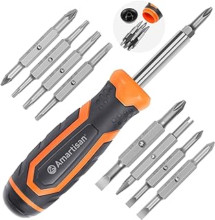 Amartisan 18-in-1 Multi-bit Screwdriver Set Tool All in One, Portable Multi-Purpose Screwdriver, Slotted/Philips/Pozi/Torx/Square,Nut Driver
