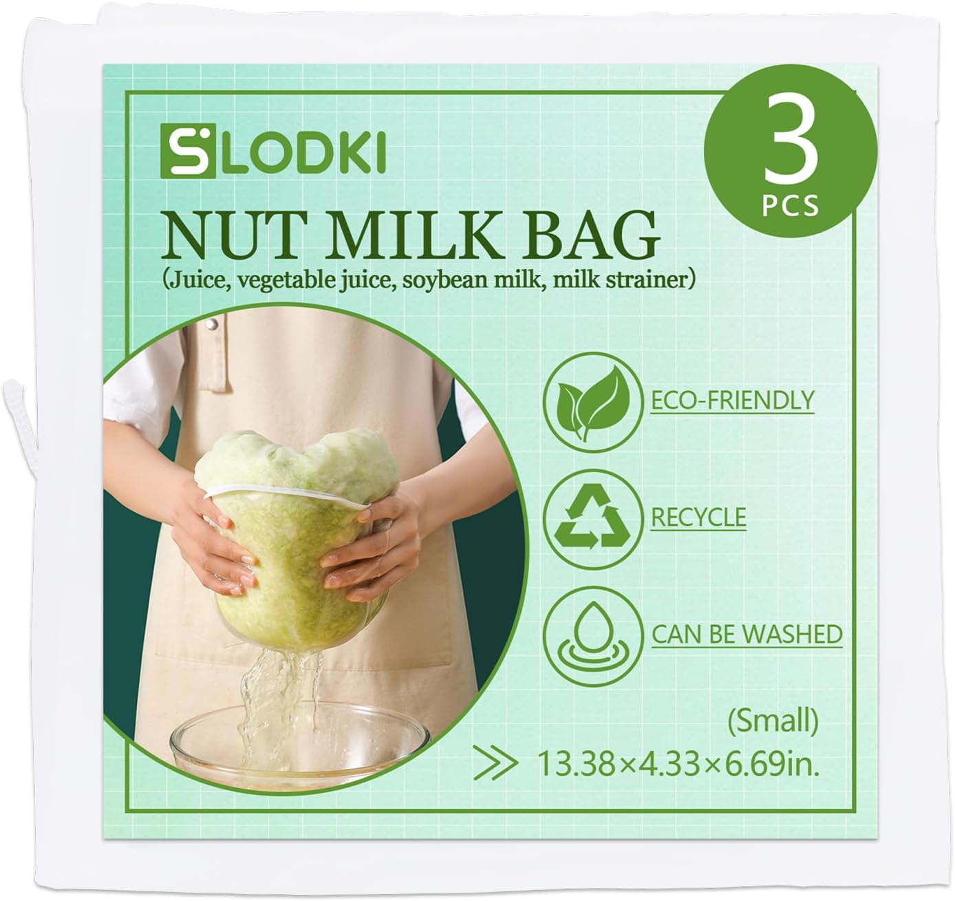 Cheese Cloth Bag For Straining, Nut Milk Bag - Reusable Straining Bags For Nut Milk, Soy Milk, Dumpling Fillings, And More (3, S)