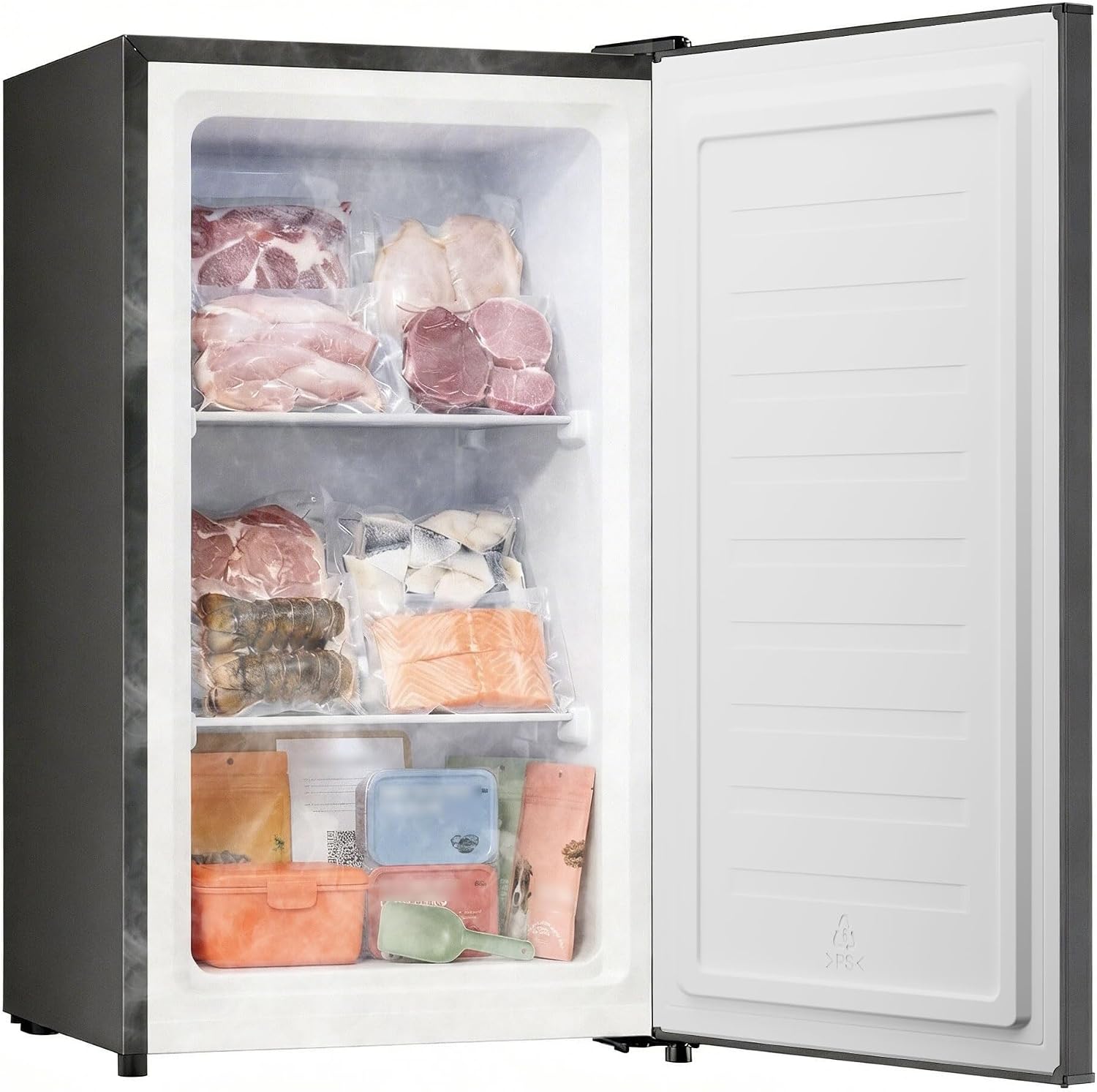 BANGSON 2.1 Cu.ft Upright Mini Freezer for Dorm Office Black