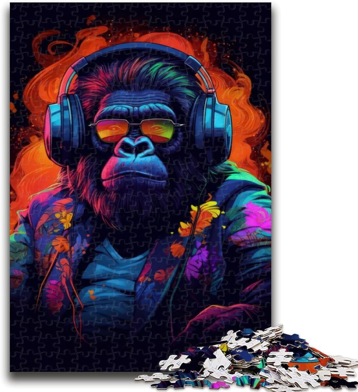 1000 Piece Jigsaw Puzzles for Teenagers Gorilla Hop for 14+ Unique Challenge Game Family Games Christmas Birthday Gifts 26x38cm