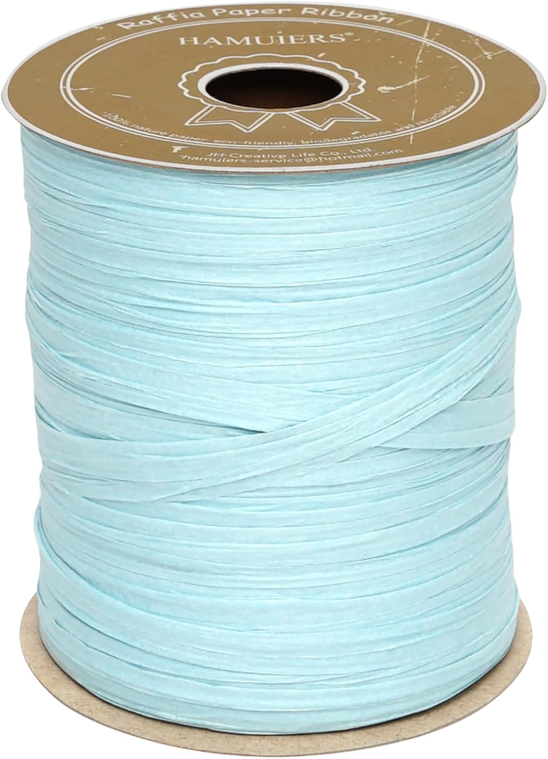 Raffia Ribbon for Gift Wrapping, Packing Paper Twine, Raffia Yarn for Crochet - 1/4'' Wide, 100 Yards, Baby Blue