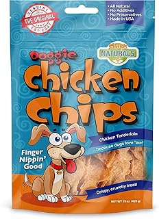 Chip's Naturals Doggie Chicken Chips Large 15 oz All Natural High Protein Low Calorie Healthy Dog Treats, Grain Free Gluten Free USDA Inspected & Approved Chicken Treat for Dogs, Pet Supplies