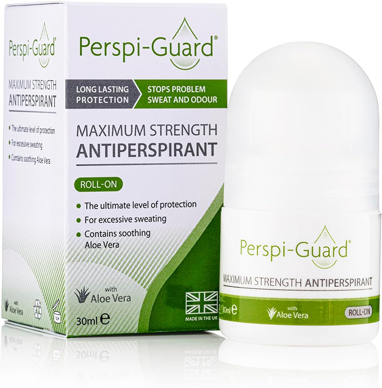 Perspi-Guard Maximum Strength Antiperspirant Roll On Deodorant for Men, Women, Treats Excessive Sweating, Hyperhidrosis Lasts 3-5 Days, Unscented 30ml