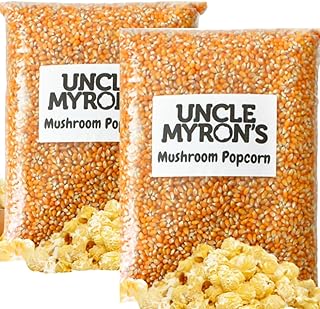 Uncle Myron’s Mushroom Popcorn Kernels for Popping – 10 lb Bag – Non-GMO, No Gluten, Popcorn for Popcorn Machine – Delicious and Crunchy Popping Corn, Popcorn for Movie, Snacking (10 LB (2 PACK))