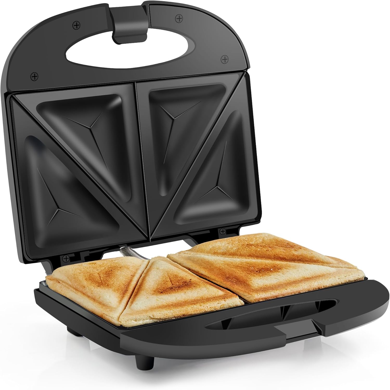 Elite Gourmet ESM-2207 Sandwich Panini Maker Grilled Cheese Machine Tuna Melt Omelets, Non-stick Surface, 2 Slice, Black