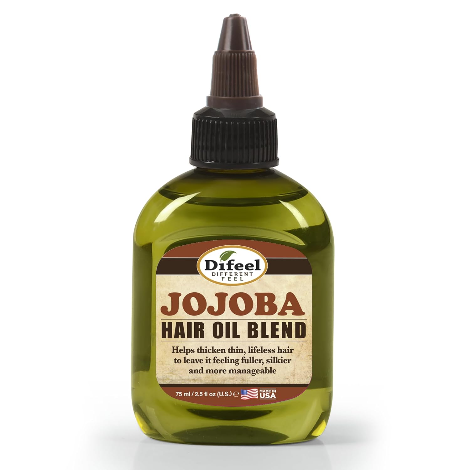 Difeel Jojoba Oil Hair Oil Blend - Travel Size 2.5 oz. - Lightweight Hair & Scalp Moisturizing Oil for Dry, Damaged & Frizzy Hair, Adds Shine & Softness