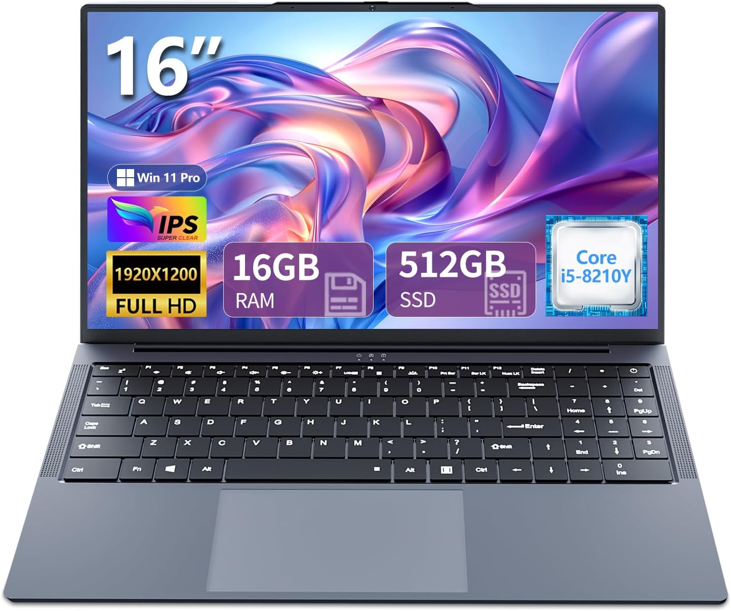 2025 Laptop i5, 16 inch Laptop Computer Up to 3.60GHz, Traditional Laptop Computers with 16GB RAM 512GB SSD, FHD 1920x1200, 180° Angle Open, Backlit Keyboard, Lap top for Student Business Work