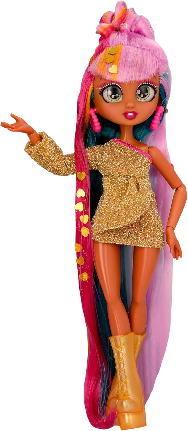 VIP Girls Hair Makeover Quinn Fashion Doll with 11" Colorful Long Styling Hair and 5 Accessories Fashion Toy, Girls and Boys Ages 5 and Up, 10 Inch Doll