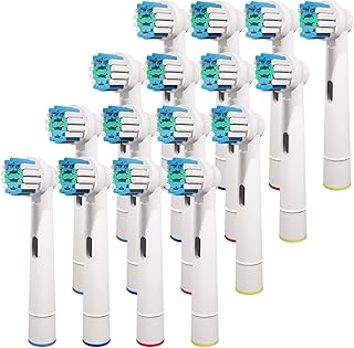 GENKENT 16 Pcs Replacement Toothbrush Heads Compatible with Oral B Braun, Electric Toothbrush Brush Heads Refills for Oral-B Action Pro 500/750/1000/1500/3000/3757/5000/7000/7500/8000