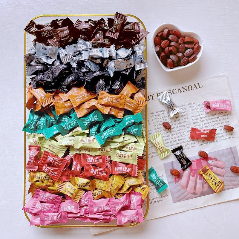 【9 Flavors Coffee Candy】 Black Coffee Candies,Taffy,Office Snacks,Toffee,Instant Hard Candy,Confectionery,Wedding Sweets,Healthy Desserts,Delicious Snacks Gifts (9 Flavor mix,500g)