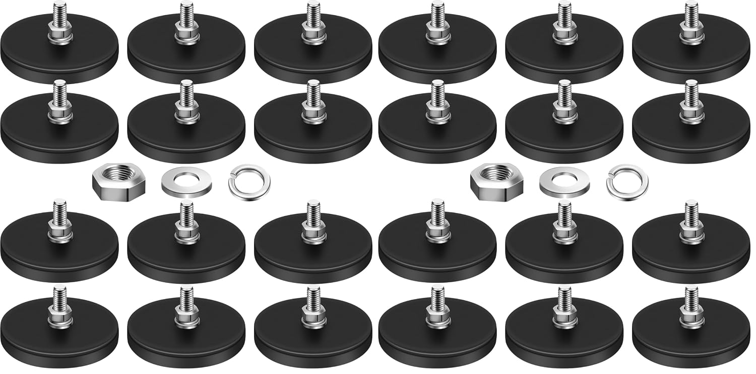 DIYMAG Rubber Coated Neodymium Magnets 30lbs 12pcs (Pack of 2)