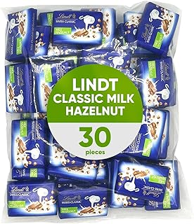 Classic Recipe Hazelnut Milk Chocolate Candy - 6.0 oz 1 Pack 30 Pieces Individually Wrapped - Chocolate Bars with Hazelnut, Perfect for Chocolate Milk Lovers and Holiday Treats