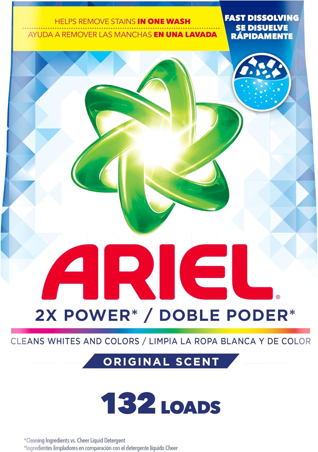 Ariel Powder Laundry Detergent, Original Scent, 211 ounces 132 Loads, 13.19 Pound (Pack of 1)