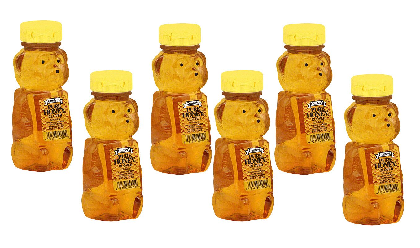 Gunter's Pure Clover Honey Bears - 12 oz (Pack of 6)
