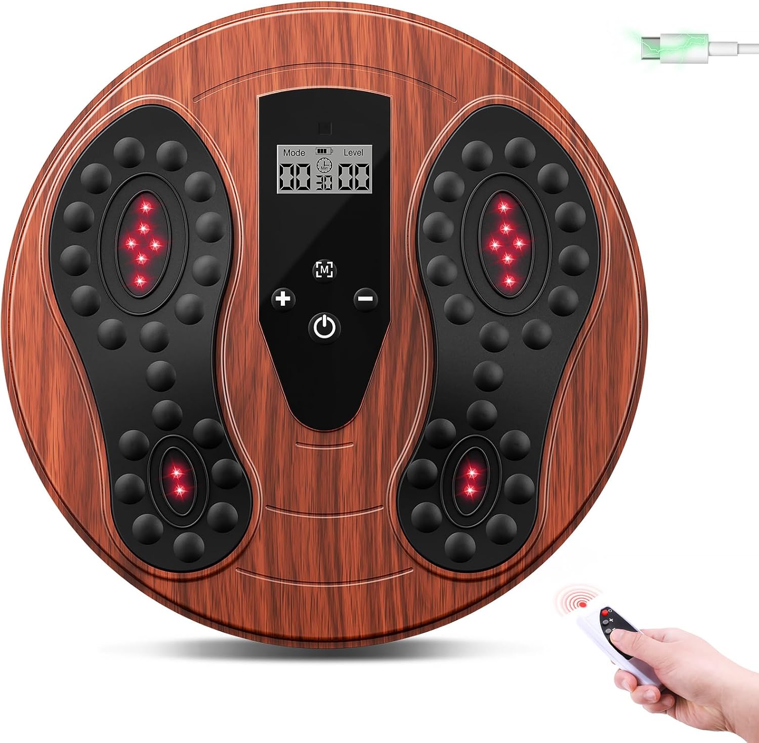 EMS Foot Massager with Infrared Therapy for Neuropathy & Pain Relief – Rechargeable Electric Muscle & Nerve Stimulator for Feet & Calves, Blood Circulation Booster, Plantar Fasciitis Relief