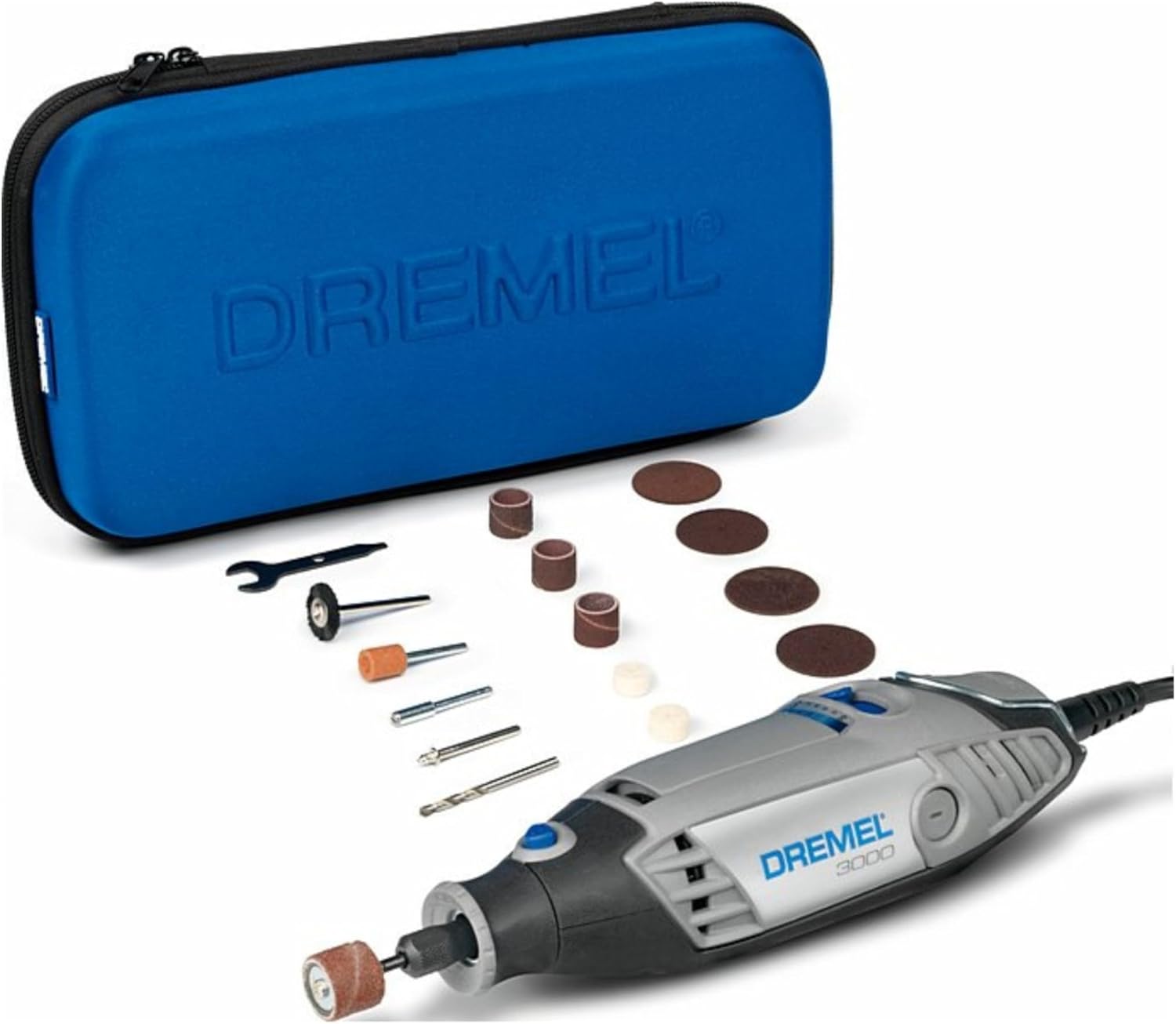 Dremel 3000 Corded 130W Rotary Tool Kit with Soft Case and 15 Accessories
