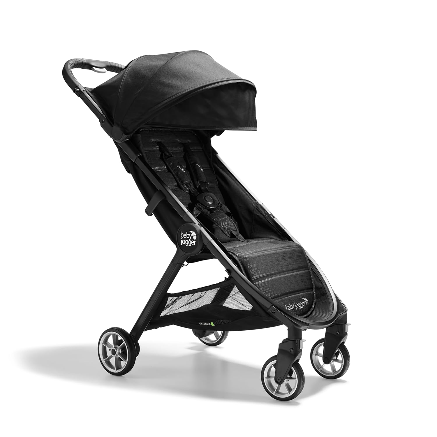 Baby Jogger City Tour 2 Ultra-Compact Carry-On Approved Travel Stroller in Pitch Black Lightweight Easy Fold Ideal for Traveling and Everyday Adventures